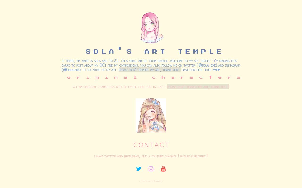 Carrd profile picture for @sola